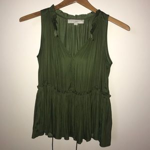 Green ruffle peplum